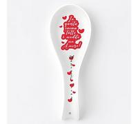 "In questa cucina tutto è condito con Amore" Poggiamestolo in Ceramica Bianca Personalizzato con Nome Idea Regalo Festa della Mamma Papà Nonni Personalizzabile Speciale Compleanno Natale Chef Famiglia