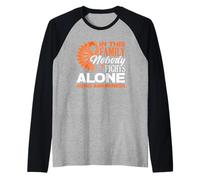 in Questa Famiglia Nessuno combatte da Solo Girasole per la consapevolezza dell'ADHD Maglia con Maniche Raglan