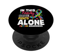 In questa famiglia nessuno combatte da solo la consapevolezza dell'autismo PopSockets PopGrip Adesivo
