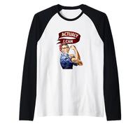 In realtà posso Rosie La femminista Rivettatrice Rosey Rosy Maglia con Maniche Raglan