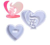 in resina a forma di cuore in silicone fai da te per colata in | Casting del sottobicchiere della muffa della resina epossidica di disegno animale, banco di mostra dell'ornamento