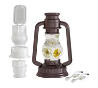 in resina in silicone - Forma lampada a cherosene, alloggiamento in ghisa flessibile riutilizzabile, hardware di design per lanterne da campeggio, a 2 LED | Forma antivento per