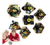 in resina tascabile - Set di poliedrici premium | Dice d'arte a base di nucleo liquido unico per RPGS | d'arte in resina punta a mano per collezionisti, giochi da tavolo