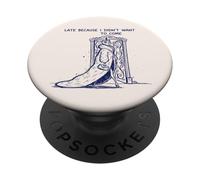 In ritardo perché non volevo venire gatto pigro PopSockets PopGrip Adesivo