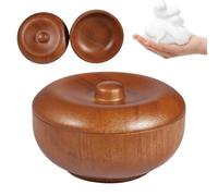 In Schiuma Per Barba In Legno Con Coperchio | Supporto Per Da Bagno | Ideale Per Casa, Doccia, Hotel, Salone E Viaggi, Accessorio Da Rasatura Tradizionale, Elegante E Pratico Coppia