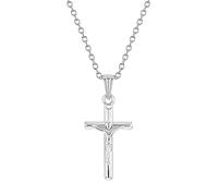 In Season Jewelry Argento Sterling 925 Collana 45cm per bambine e ragazze con crocifisso - Accessori quotidiani per bambine Gesù sulla Croce - Catenine delicate con ciondolo croce per bimbe