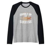 in Sella per Il Successo Inspirational Equestrian Maglia con Maniche Raglan