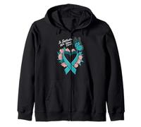 in September We Wear Teal Ovarian Cancer Awareness Felpa con Cappuccio