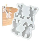 in silicone a forma di coniglietto pasquale, antiaderente, 4 cavità, stampo per torta a forma di coniglietto pasquale, per vacanze, cottura, fondente, sapone, fai da te, gesso, gelatina, burro