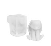 in silicone a forma di coniglio 3D, antiaderente, per cemento, argilla, sapone, cioccolato, gesso e decorazione da tavolo, decorazione per la casa
