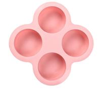 in Silicone per Alimenti Stampo Rotondo Antiaderente e Riutilizzabile con 4 | Teglie per Muffin in Silicone da Forno Per caramelle gommose sapone arte fai da te festa gelatina budino Rosa