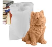 in silicone per candele, 8 cm, a forma di chow chow, forma flessibile e resistente al calore, strumento dettagliato per sculture di animali domestici, stampo creativo fai da te per candele