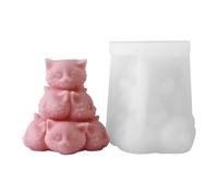 in silicone per candele a forma di animale, in gesso a forma di orso impilato, in silicone a forma di gatto, decorazioni per le vacanze, in cemento da scrivania per