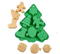 in silicone per caramelle natalizie,Utensile in silicone per pasticceria con 6 cavità - per mousse 3D di neve, albero e Babbo Natale, per cupcake, mousse, cioccolato,
