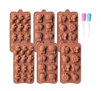 in silicone per cioccolato - Set da 6 Pezzi, Strumento Riutilizzabile per Creazioni Artigianali e Colate - Per Caramelle Gelatinose, Cioccolatini, Paste - Ideale per Snack, Caramelle Gommose, Torte, G