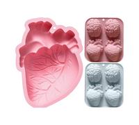 in Silicone per Cuore Umano - Fusione di Cuore E Cervello 3D | in Resina Epossidica A 4 cavità | Set di Strumenti Antiaderenti per La Creazione di Oggetti Artigianali | per Budino