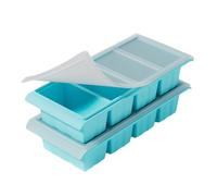 in silicone per freezer - Contenitori Riutilizzabili da 2/4 Scomparti | Vaschette in silicone con coperchio - per Brodo, Zuppe, Avanzi, Preparazione Pasti, Surgelazione, Cottura, Casa,