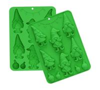 In Silicone Per Il Natale Strumento creativo semplice da rimuovere | Stampo in Silicone da Sapone delle Feste Per Sapone Cupcake Biscotti Dessert Budino e Festa a Tema Natalizio Verde
