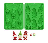 In Silicone Per Il Natale Strumento Riutilizzabile Antiaderente per | in silicone con gnomi di Natale Adatti a Sapone, Candela, Cupcake, Dessert, Budino, Torta delle Feste e Fo Verde