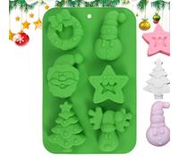 in silicone per la stagione delle feste, stampo antiaderente facile da staccare, per candele di Natale, per torte saponi di ghiaccio, biscotti alimentari, artigianato fondente per feste