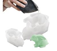 in Silicone per Pasqua | Forma 3D del Coniglio Pasquale con Scolo Facile,Stampo Per Colata Di Resina,Per Cemento Argilla Sapone Candeliere Gesso Decorazione da Tavola
