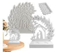 in silicone per presepe per resina epossidica, stampo in silicone per decorazione domestica in resina, scena presepe sotto un albero stampo per la decorazione domestica