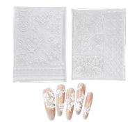 in silicone per unghie 2 Pezzi Silicone Semi-Trasparente 3D Pizzo | Stampo In Resina Per Unghie Da Manicure Salone Casa Studio Viaggio Matrimonio Vacanza Appuntamento Laurea