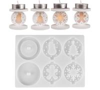 in silicone portacandele riutilizzabili antiaderenti in silicone 3D | Stampo per candeliere a forma di fiocco di neve, per cemento, argilla, sapone, cera, resina, artigianato fai da te