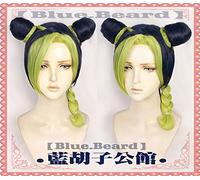 In stile Bizzarra avventura di JoJo Jolyne Cujoh Kujo Parrucca Cosplay Vento dorato Blu Verde Panini Trecce JoJo no Kimyou na Bouken Hair