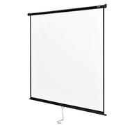 in.tec Schermo di Proiezione Portatile Telo Bianco con Retro Nero 203x203 cm 113 Pollici Custodia in Acciaio Schermo Mobile per Cinema Presentazioni Eventi