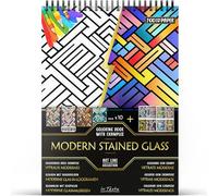 In Textu - Vetrate Moderne - Libro da Colorare per Adulti e Adolescenti con Esempi Colorati Ispiratori - Carta Premium 200 g/m² - Rilegatura a Spirale Fine - Quaderno da Colorare Rilassante