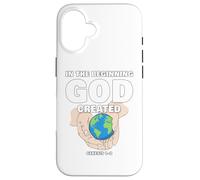 In The Beginning GOD Created - Christian Creation Genesis Custodia per iPhone 16