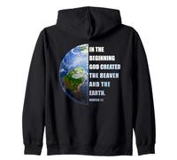 in The Beginning, God Created - Genesis 1:1 Christian Verse Felpa con Cappuccio