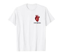 "In the right place" slogan cuore rosso anatomia organo Maglietta