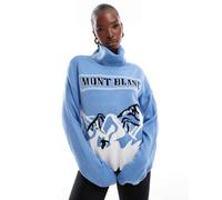 In The Style - Maglione a collo alto blu con motivo Mont Blanc 46-48