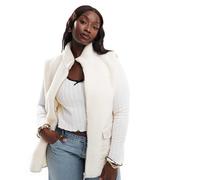 In The Style Plus - Gilet color crema effetto teddy-Bianco 52
