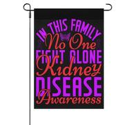 In This Family No Ones Fights Alone Kidney Disease Awareness Bandiera Da Esterno Moda Bandiera Da Giardino Con Occhielli Bandiere Da Cortile Per Festival Campionato Dormitorio 30X45cm