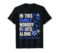 in This Family Nobody Fights Alone Colon Cancer Awareness Maglietta