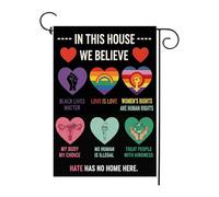 In This House We Believe Hate Has No Here, Equality Ally Bandiera 30X45Cm Striscione Appendere Decorative Bandiera Da Cortile Per Decorazione Casa Il Portico