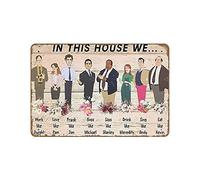 In This House We Work Like Dwight Prank Like Jim Love Like Pam Sass Like Stanley The Office Poster Welcome Vintage Home Decor Poster Decor Poster Wall Art Tin Sign Decor Poster Targa in Metallo