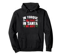 in Torque confidiamo in Babbo Natale speriamo - Racing Car Guy Xmas Felpa con Cappuccio