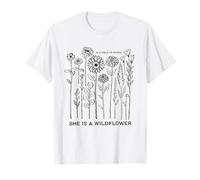 In un campo di rose lei è un fiore selvatico Boho Botanical Women Maglietta