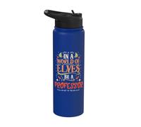 In Un Mondo Di Elfi Essere Un Professore Di Natale Professore Stainless Steel Insulated Water Bottle