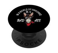 In un mondo di unicorni, sii un meme di giochi di parole a forma di asino tosto e divertente PopSockets PopGrip Adesivo