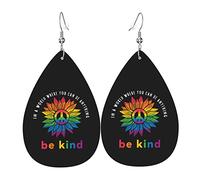In un mondo in cui puoi essere qualsiasi cosa Be Kind Pride Orecchini in pelle da donna Orecchini pendenti in finta pelle Vintage Orecchini pendenti leggeri Gioielli da donna