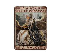 In un mondo pieno di principesse, sii una valchiria, poster retrò, cartello in latta, vintage, in metallo, per pub, club, caffetteria, bar, decorazione da parete per la casa, poster in stile retrò,