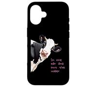 In un orecchio fuori dalla mucca stile cartone animato gioco di parole Custodia per iPhone 16