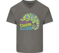 IN Uno IN Un Chamillion Divertente Chameleon Uomo Scollo A V Cotone T-Shirt
