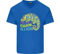 IN Uno IN Un Chamillion Divertente Chameleon Uomo Scollo A V Cotone T-Shirt