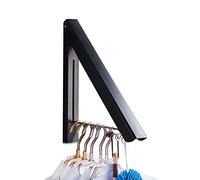 IN VACUUM Rack Drying Rack, Laundry Racks for Drying Clothes, Wall Mounted Retractable Clothes Hanger for Laundry Room, Garage, Indoor & Outdoor Use, Alluminio (1 rack, Black)
